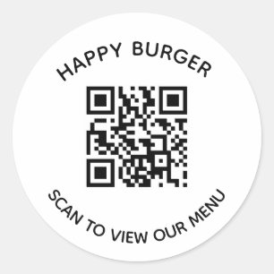 Ersetzbarer QR-Code Restaurant-Aufkleber Runder Aufkleber