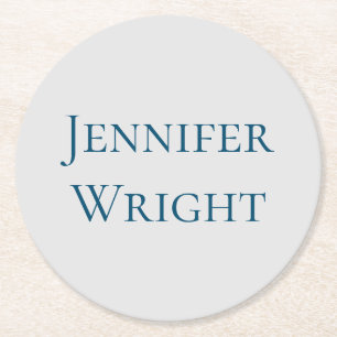 Ersetzen durch Ihren klassischen Namen Schlicht Runder Pappuntersetzer