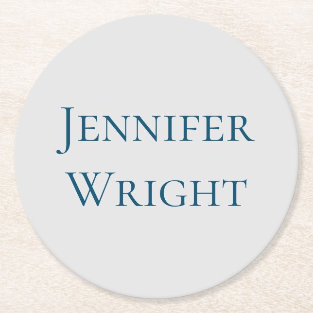 Ersetzen durch Ihren klassischen Namen Schlicht Runder Pappuntersetzer (Vorderseite)