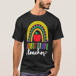 Ersetzen Sie den Regenbogenhalbstift der Lehrerin, T-Shirt