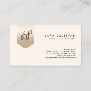 Ersetzen Sie die Gold Tab Monogram Business Card d Visitenkarte