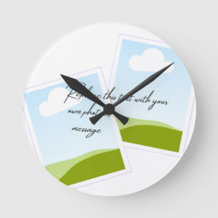 Ersetzen Sie diesen Text durch Ihr eigenes Foto od Runde Wanduhr