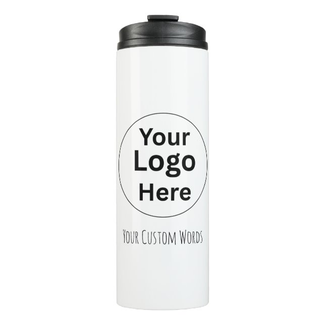 Ersetzen Sie Ihr Logo & Text  Thermosbecher (Vorderseite)