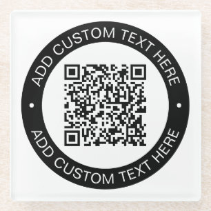 Ersetzen Sie mit Ihrem eigenen hochgeladenen QR-Co Glasuntersetzer