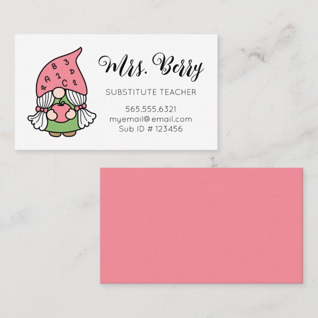 Ersetzter Lehrer Niedliches Genom Visitenkarte (Vorne/Hinten)
