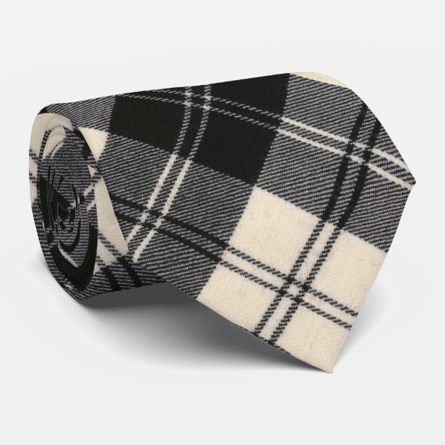 Erskine Black and White Original Scottish Tartan Krawatte (Gerollt)