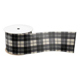 Erskine Black und White Scottish Tartan Satinband