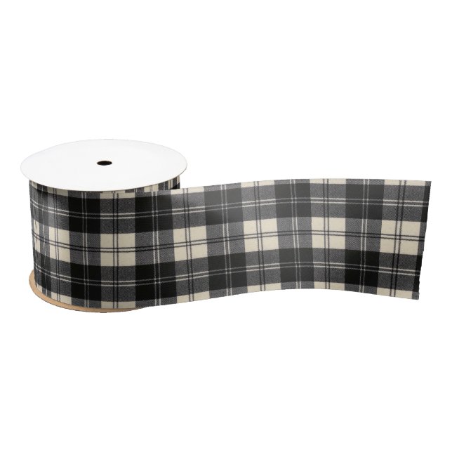 Erskine Black und White Scottish Tartan Satinband (Spule)