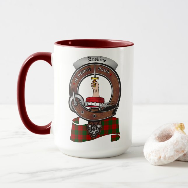 Erskine Clan Abzeichen Combo 15oz Tasse (Mit Donut)