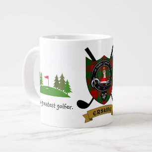 Erskine Clan Abzeichen & Tartan Personalisiert Gol Jumbo-Tasse