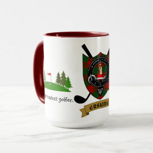 Erskine Clan Abzeichen & Tartan Personalisiert Tasse