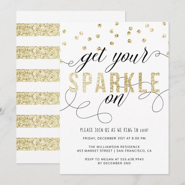 Ersparen Sie sich die Party Einladung für das neue (Vorne/Hinten)