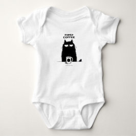 Erst Kaffee, dann Miauen – Lustiger Katzen-Kaffee- Baby Strampler
