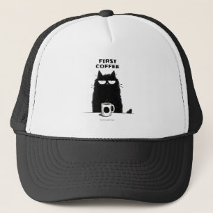 Erst Kaffee, dann Miauen – Lustiger Katzen Kaffee Truckerkappe