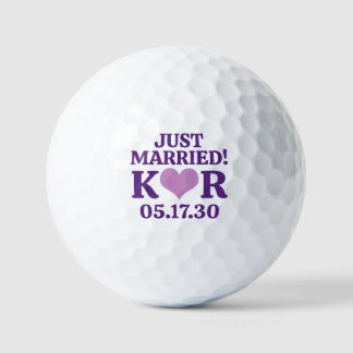 ERST KÜRZLICH GEHEIRATET Monogramm Hochzeitsdatum Golfball