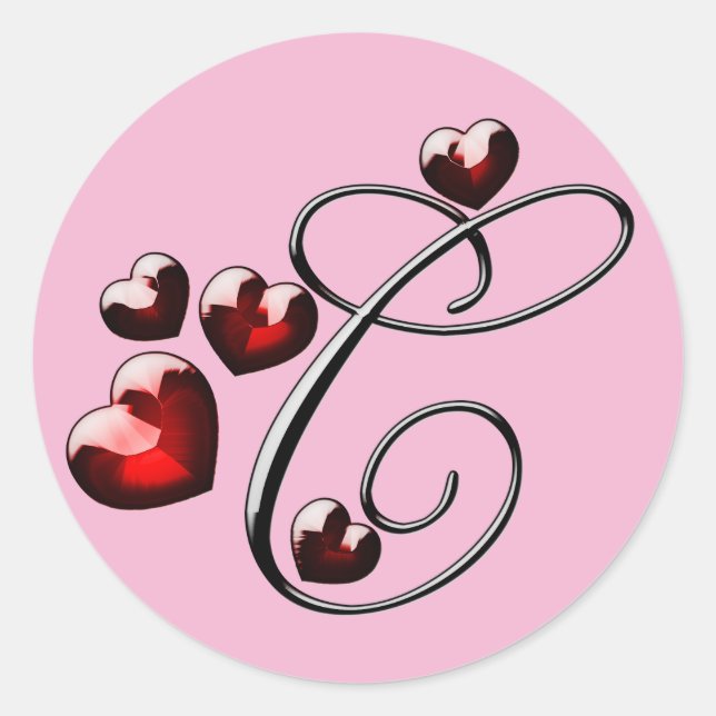 Erstaufkleber für Monogramm Runder Aufkleber (Vorderseite)