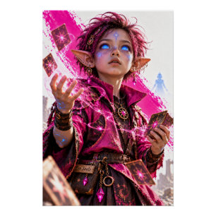 Erstaunen / Kleiner Magier / Fuchsia Poster