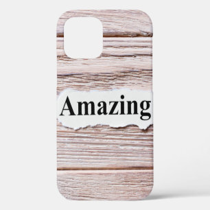 ERSTAUNLICH auf Papier. Konzept. Wörter von AM iPhone 12 Hülle