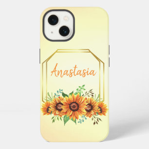 Erstaunlich, Cool, Gelbes Monogramm, Sonnenblume iPhone 13 Hülle