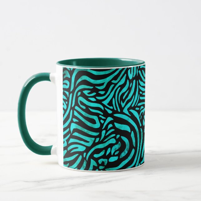 Erstaunlich grünes Zebra-Design Tasse (Links)