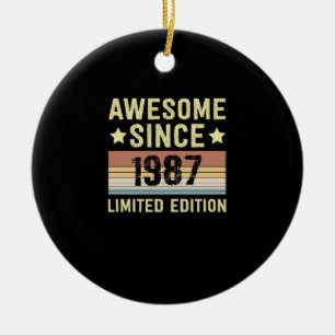 Erstaunlich seit 1987 Geburtstag Keramik Ornament