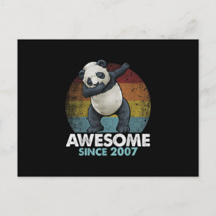 Erstaunlich seit 2007 Dabbing Panda 13. Geburtstag Einladungspostkarte