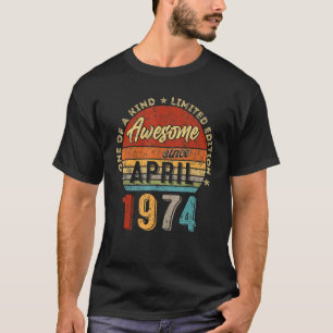 Erstaunlich seit April 1974 Vintage 48. Geburtstag T-Shirt