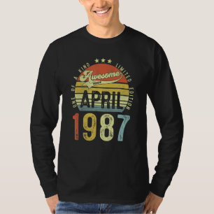 Erstaunlich seit April 1987 Vintage 35. Geburtstag T-Shirt