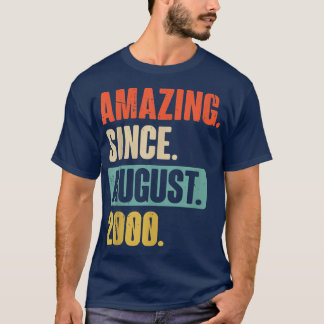 Erstaunlich seit August 2000 - 22-Jähriger 22. Geb T-Shirt