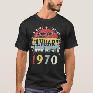 Erstaunlich seit Januar 1970 Vintage Retro Geburts T-Shirt