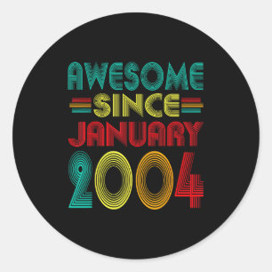 Erstaunlich seit Januar 2004 Jahre 22. Geburtstag Runder Aufkleber
