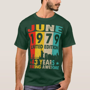 Erstaunlich seit Juni 1979 43. Geburtstag Vintage T-Shirt