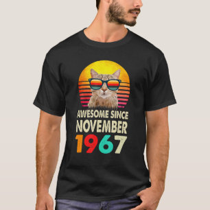 Erstaunlich seit November 1967 55. Geburtstag Katz T-Shirt