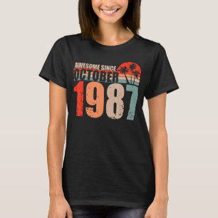 Erstaunlich seit Oktober 1987 Vintage 87 Lustiger T-Shirt