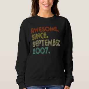 Erstaunlich seit September 2007 Vintage 15. Geburt Sweatshirt