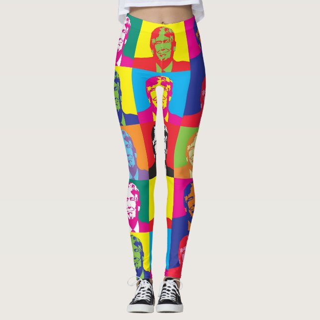 Erstaunlich Tack Donald Trump Pop Art Yoga Pants Leggings (Vorderseite)