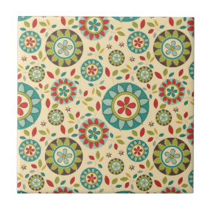 Erstaunlich Vintage Retro Floral Abstract Fliese