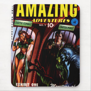 Erstaunliche Abenteuer #2 Retro-Sci-Fi-Comicbuch Mousepad