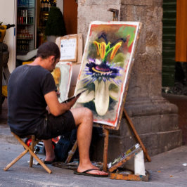 Erstaunliche Abstrakte Kunst einer Passion-Blume Leinwanddruck