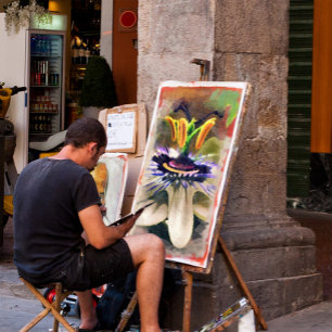 Erstaunliche Abstrakte Kunst einer Passion-Blume Poster