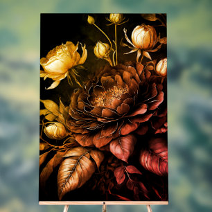 Erstaunliche Anordnung Rost Akzent Vintage Blumen Acrylschild