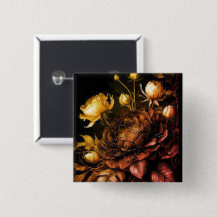 Erstaunliche Anordnung Rost Akzent Vintage Blumen Button