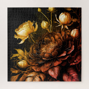 Erstaunliche Anordnung Rost Akzent Vintage Blumen Puzzle