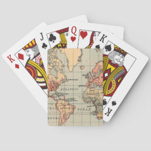 Erstaunliche Antiquarische Weltkarte Spielkarten