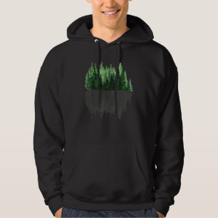 Erstaunliche Baumreihe Kiefern Spiegelung Hoodie
