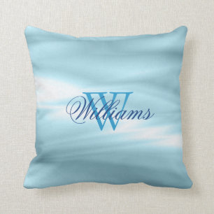 Erstaunliche Blue Monogram Family Kissen