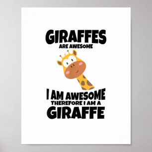 Erstaunliche Cartoon Ich bin ein Giraffe-Shirt für Poster