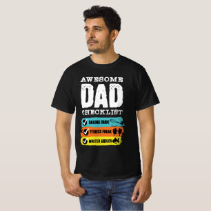 Erstaunliche Dad-Checkliste Lustiger Vatertag T-Shirt