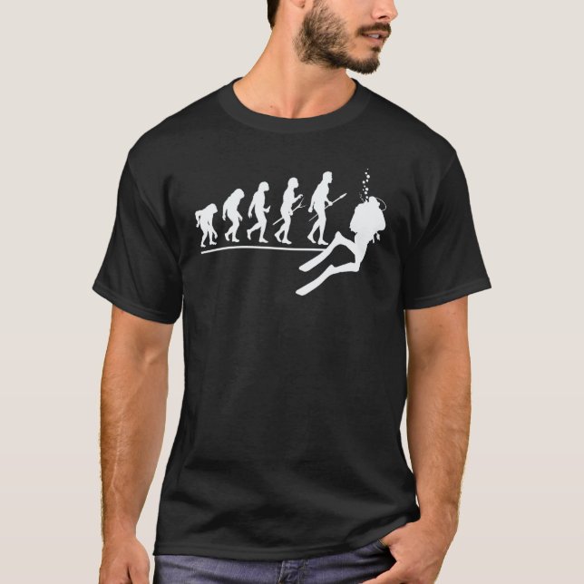 Erstaunliche Evolution des Menschen Taucher Evolut T-Shirt (Vorderseite)