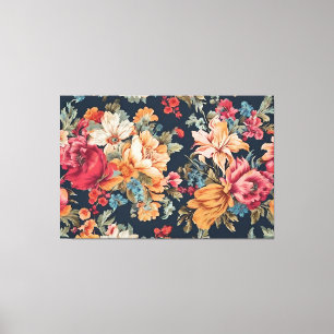 Erstaunliche exquisite rote rosa gelbe blaue Blume Leinwanddruck